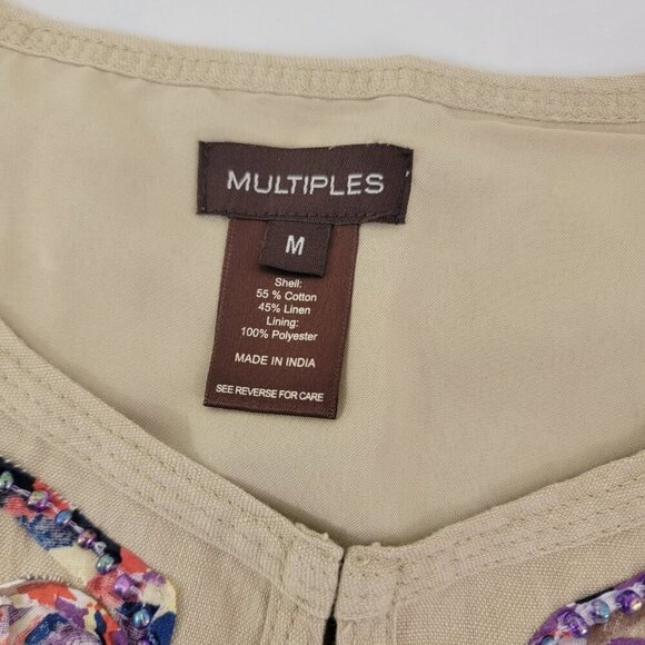 Multiples Women’s Linen Blend Multi-Color Cardigan Jacket – Size Medium - Picture 2 of 16